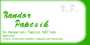 nandor papcsik business card